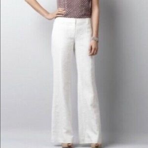 Loft Marisa trouser white linen wide leg pants